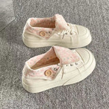 Women Canvas Shoes Thick Sole White Sneakers