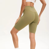 Women High Waist 3 Pocket Bike Shorts