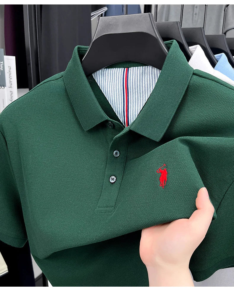 Men Cotton Embroidered Polo Shirt