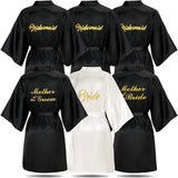 6-piece bridesmaid robe set with stylish designs for mother of the groom and bride, perfect for wedding day preparations.