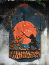 Men’s Funny Cat Lapel Shirt