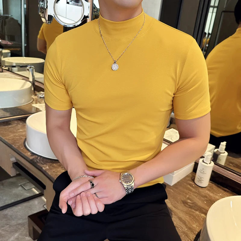 Men Korean Slim Fit Turtleneck Tee