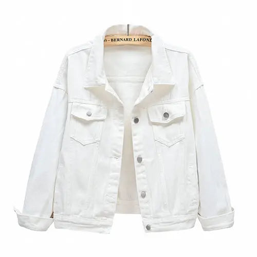 Women's Single Breasted Denim Lapel Jacket