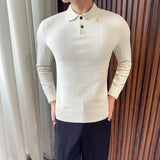 Men's Turn Down Collar Knit Sweater