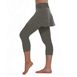 Women High Elastic 2-Piece Skirt Pants Set