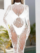 Velvexa™ – Lace Fishnet Night Club Bodysuit (Daring, Sultry & Statement-Making)