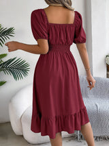Women Square Neck Summer Dress