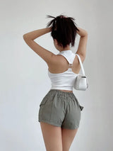 Women's High Waist Cotton Shorts