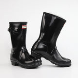 Women Mid Calf Boots Embroidered Leather