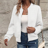 Casual Zipper Baseball Collar Women's Jacket