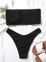 Textured High Cut Bikini