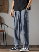 Men Linen Wide Leg Sweatpants