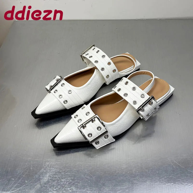 Women Flats – Pointed Toe Slingback Designer Shoes