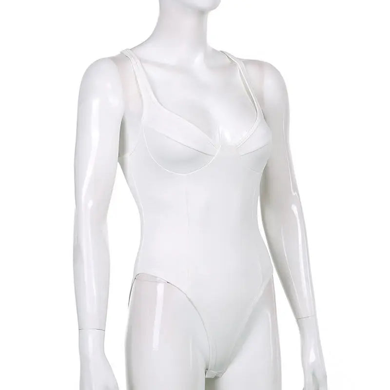 Retro Sleeveless Women's Bodysuit – Chic Slim Bodycon Summer Top