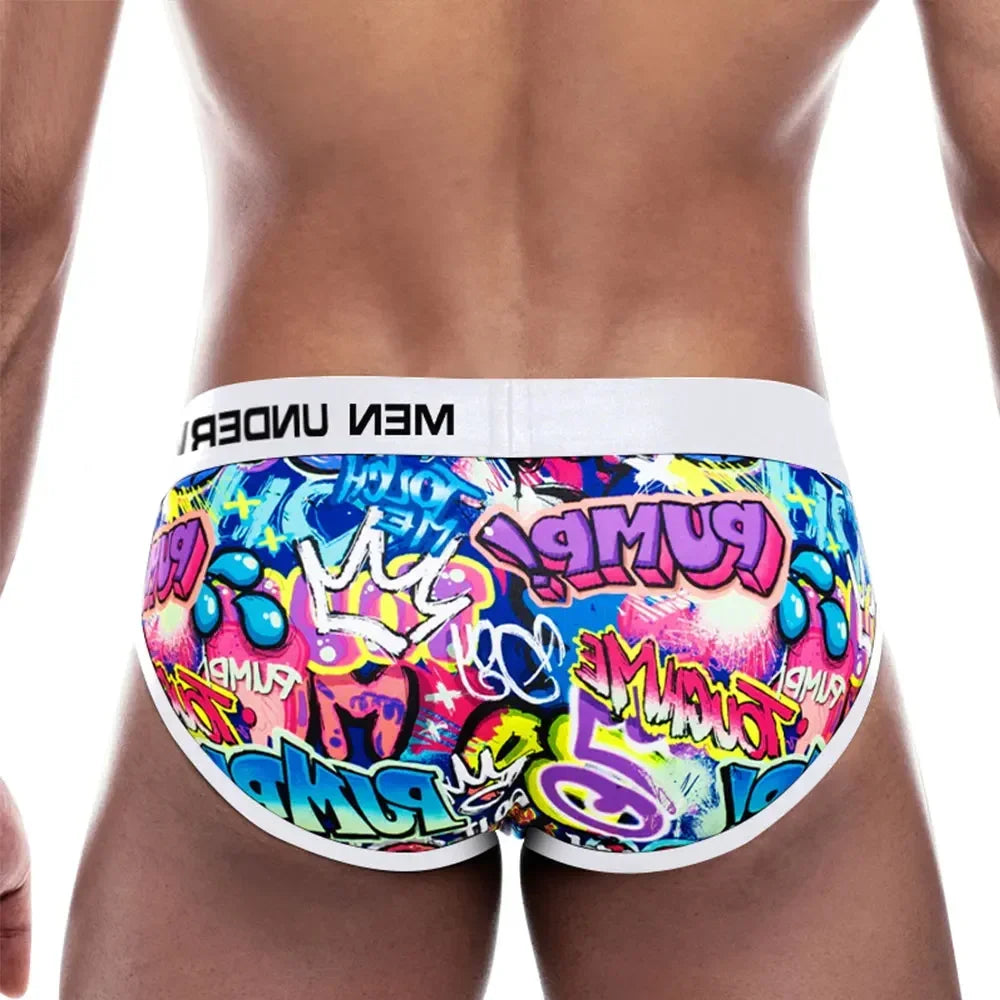 Men's Sexy Graffiti Briefs – Low Waist Jockstrap