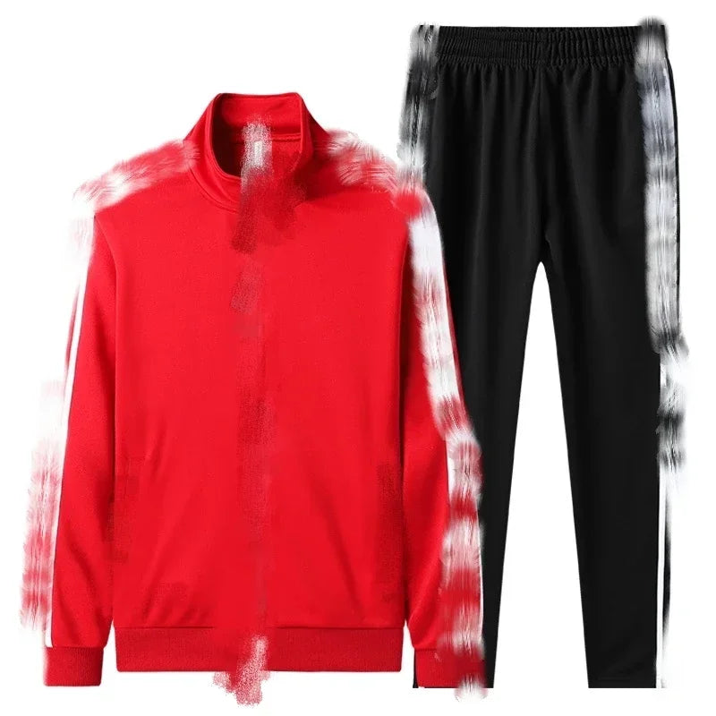 Men's Plus Size Tracksuit – 2 Piece Gym Set