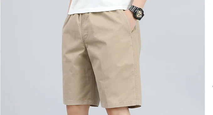 Plus Size Men's Cotton Knee Shorts – Summer Casual