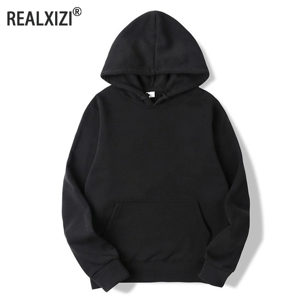 Men's Oversize Hoodie – Solid Black Pullover