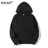 Men's Oversize Hoodie – Solid Black Pullover