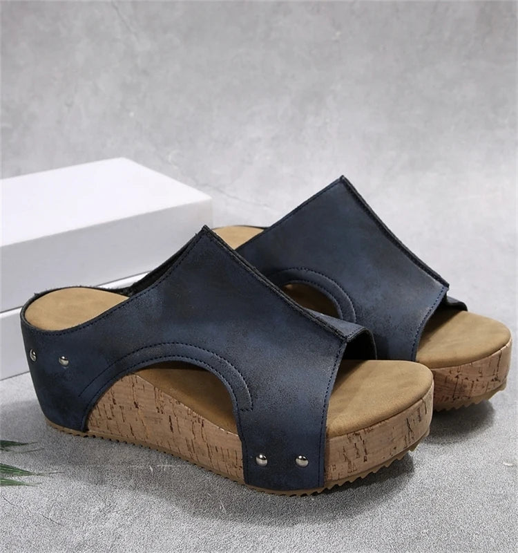 Women Elegant Wedge Sandals Casual Slides