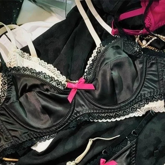 Women Ice Silk Bra Set