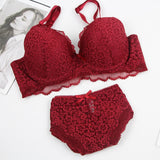 Women Plus Lace Bra Set