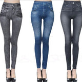 Women Denim Print Stretch Leggings