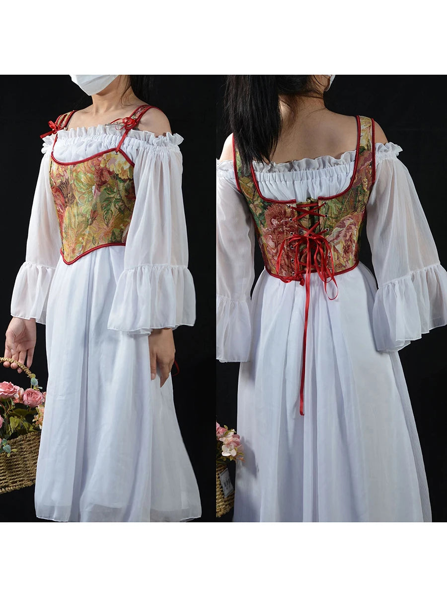 Women Floral Corset Tank Top