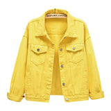 Women's Single Breasted Denim Lapel Jacket