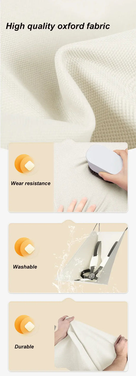 High quality oxford fabric showcasing wear resistance, washability, and durability for lightweight travel stroller.