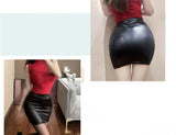Women Faux Leather Mini Skirt