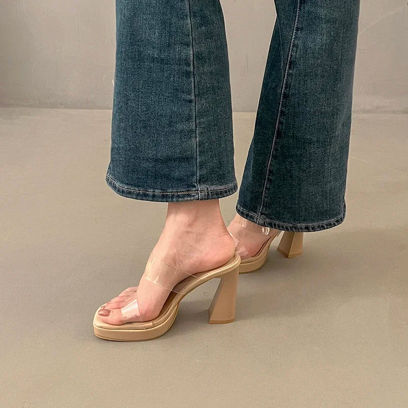 Clear Open Toe Platform Mules – Summer 2025