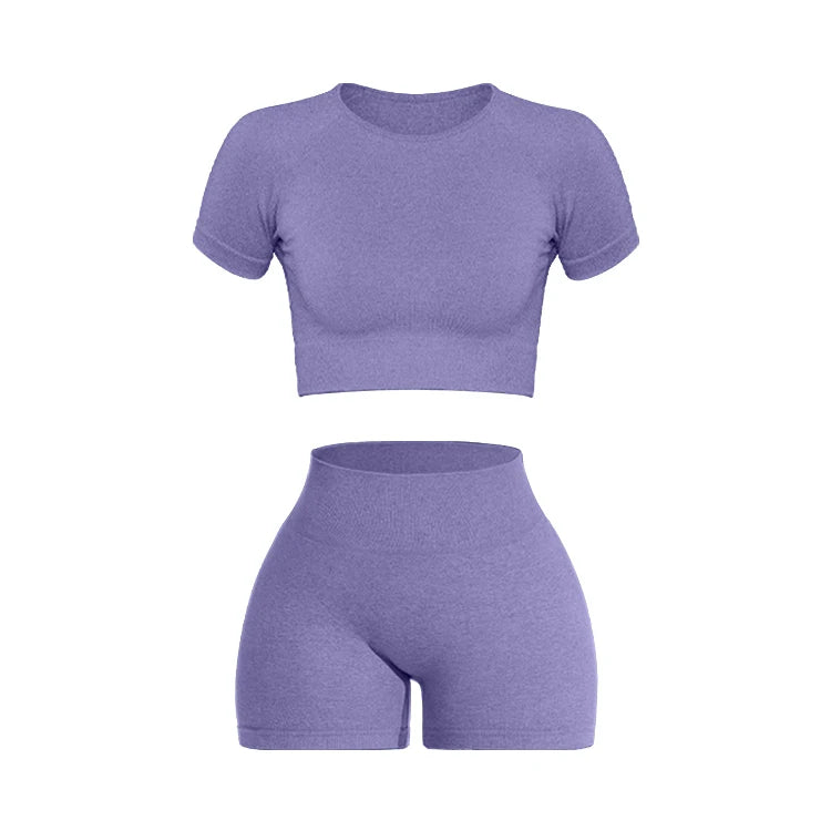 Women Seamless Ribbed Sports Set