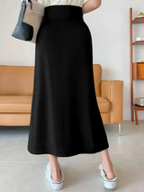 Women Solid High Waist Mermaid Skirt