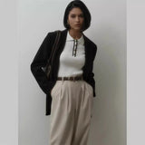 Women's Slim Contrast Knit Pullover