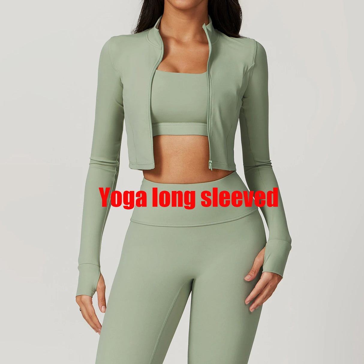 Women's Sexy Zip Long Sleeve Yoga Jacket – Workout Running Cycling Top