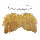Baby angel wing and headband set for newborn photography, perfect for cute photo shoots and costume accessories.