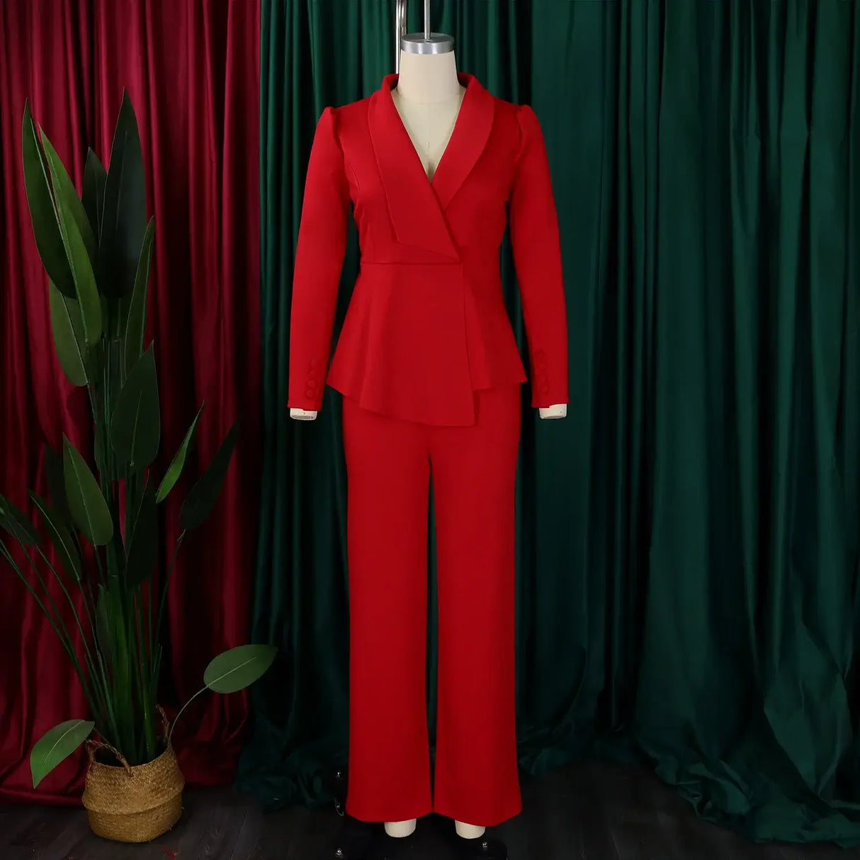 Women Plus Size Long Sleeve Pants Set