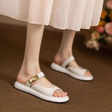 Women Minimalist White Slide Sandals