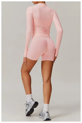 Women's Zip Long Sleeve Yoga Jacket – Slim Fit Gym Training Top