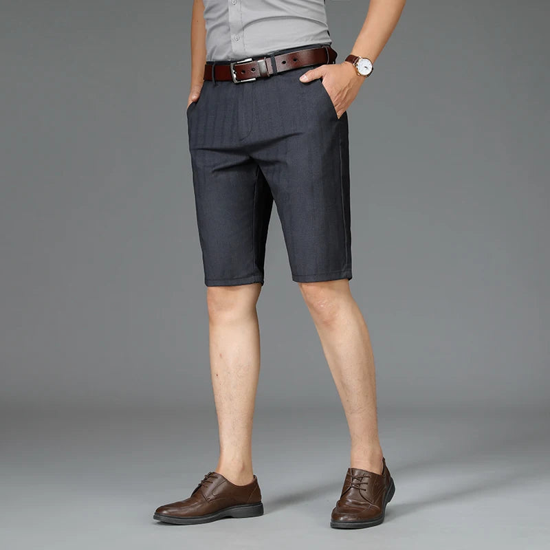 Men Striped Business Shorts