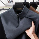 Men Half Zip Velvet Knit Sweater