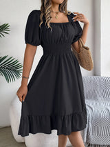 Women Square Neck Summer Dress