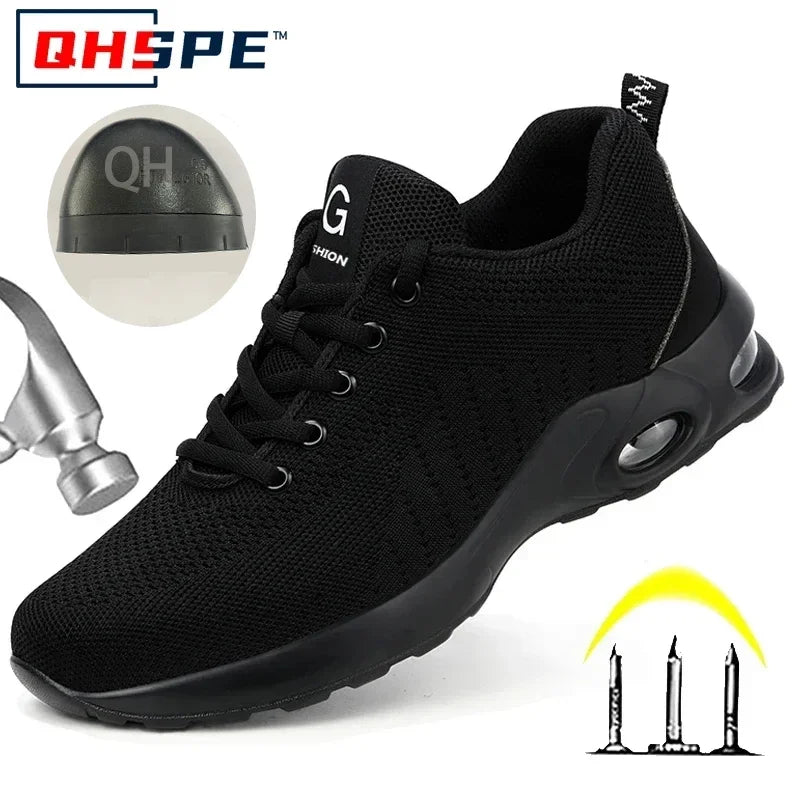 Women Safety Shoes Air Cushion Steel Toe Sneakers