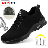Women Safety Shoes Air Cushion Steel Toe Sneakers