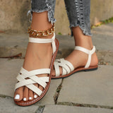 Women Flat Sandals Roman Strap Summer Shoes