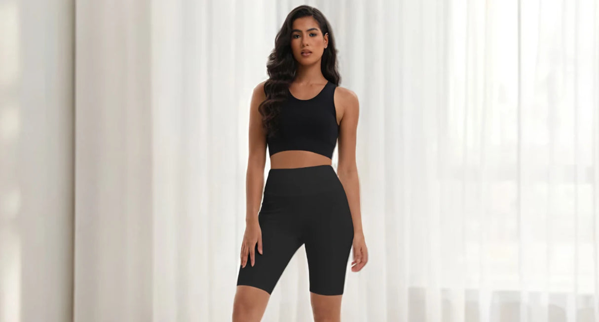 Women High Waist 3 Pocket Bike Shorts