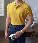 Men Stripe Polo Shirt