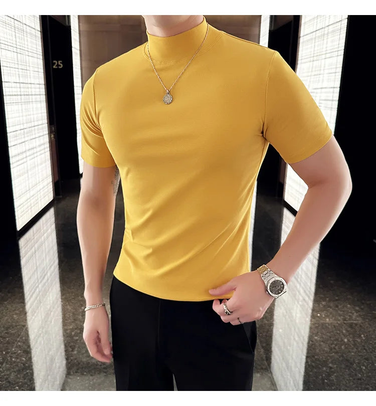 Men Korean Slim Fit Turtleneck Tee
