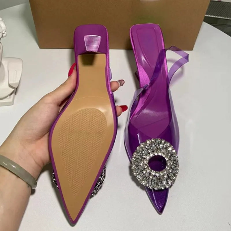Rhinestone Transparent Heels – Party Sandals